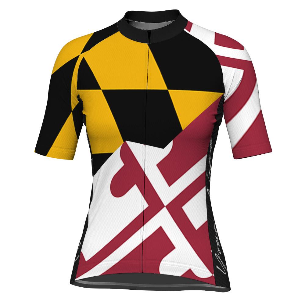 Customized Maryland Short Sleeve Cycling Jersey for Women