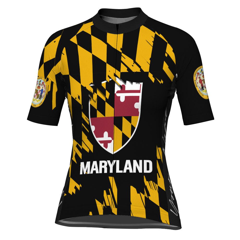 Customized Maryland Short Sleeve Cycling Jersey for Women