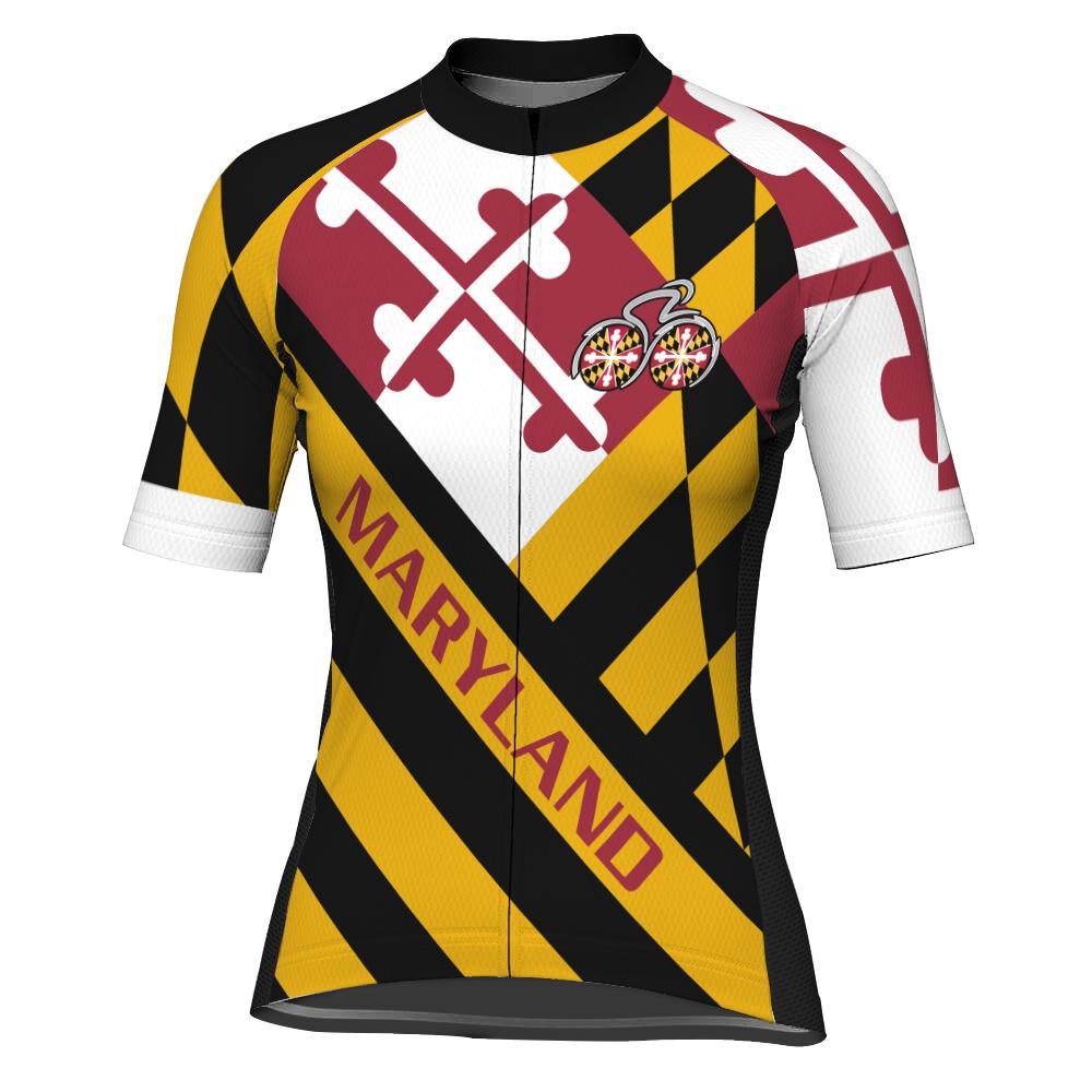 Customized Maryland Short Sleeve Cycling Jersey for Women