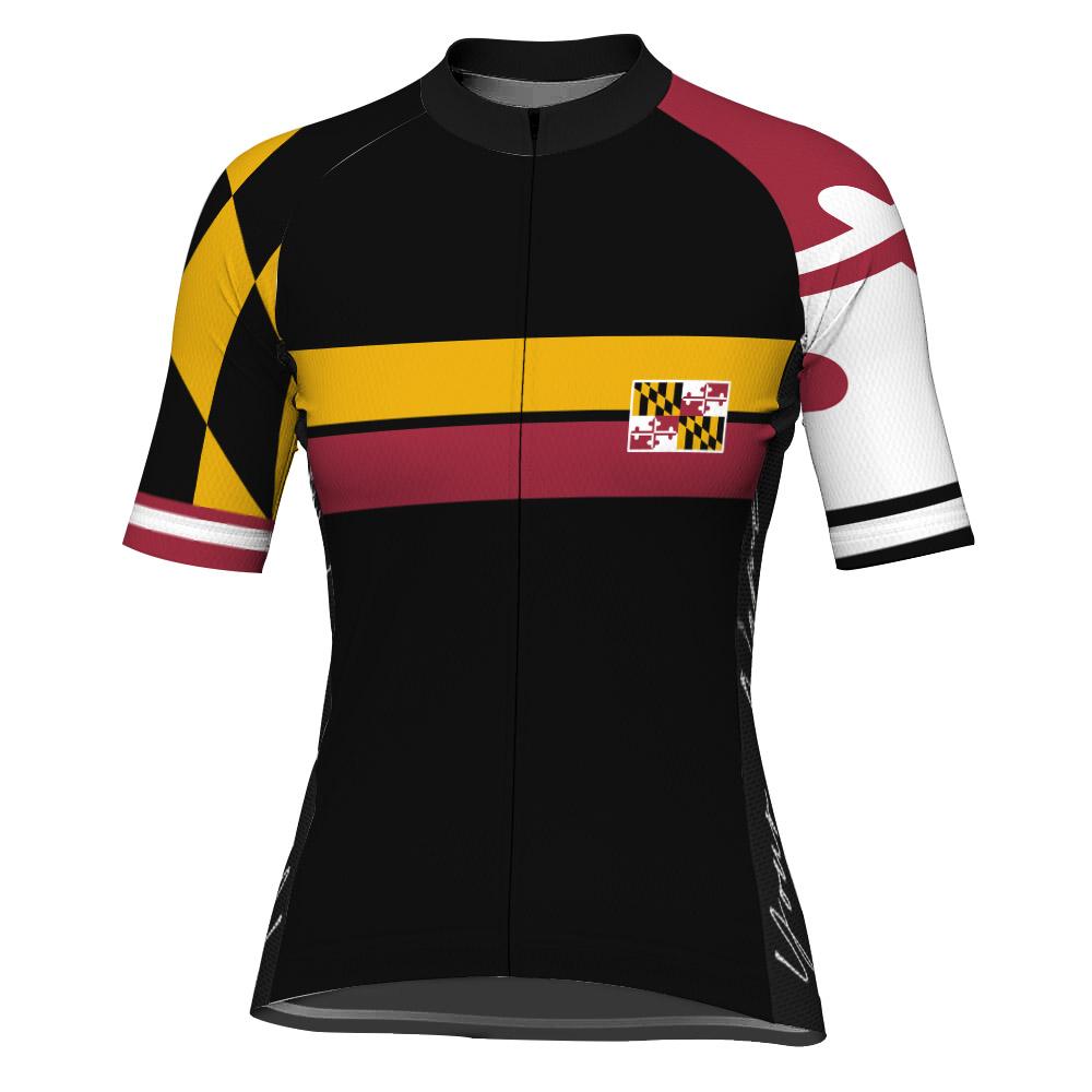 Customized Maryland Short Sleeve Cycling Jersey for Women