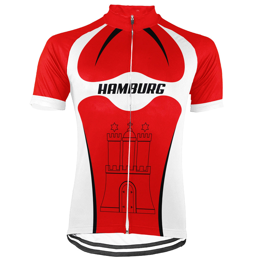 Customized Hamburg Winter Thermal Fleece Short Sleeve Cycling Jersey for Men