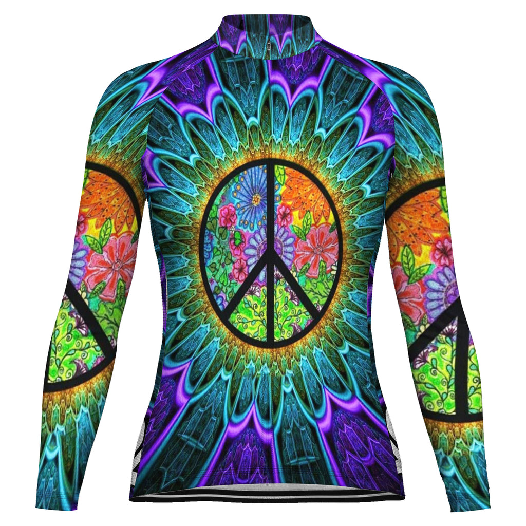 Customized Hippie Long Sleeve Cycling Jersey for Women