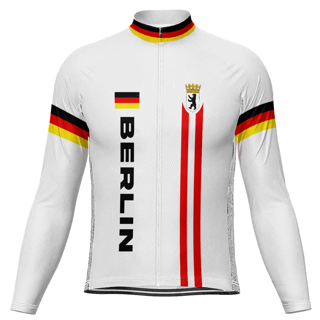 Customized Berlin Winter Thermal Fleece Long Sleeve Cycling Jersey for Men