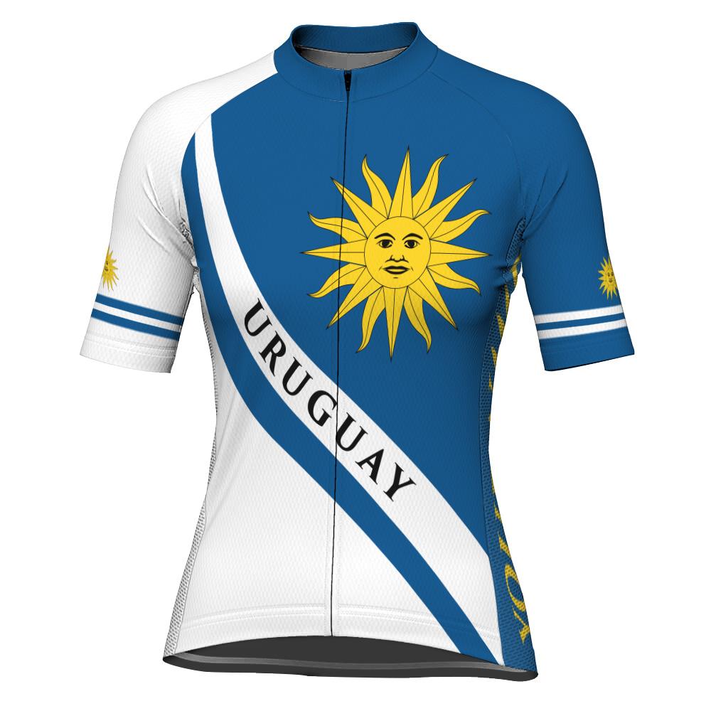 Customized Uruguay Short Sleeve Cycling Jersey for Women