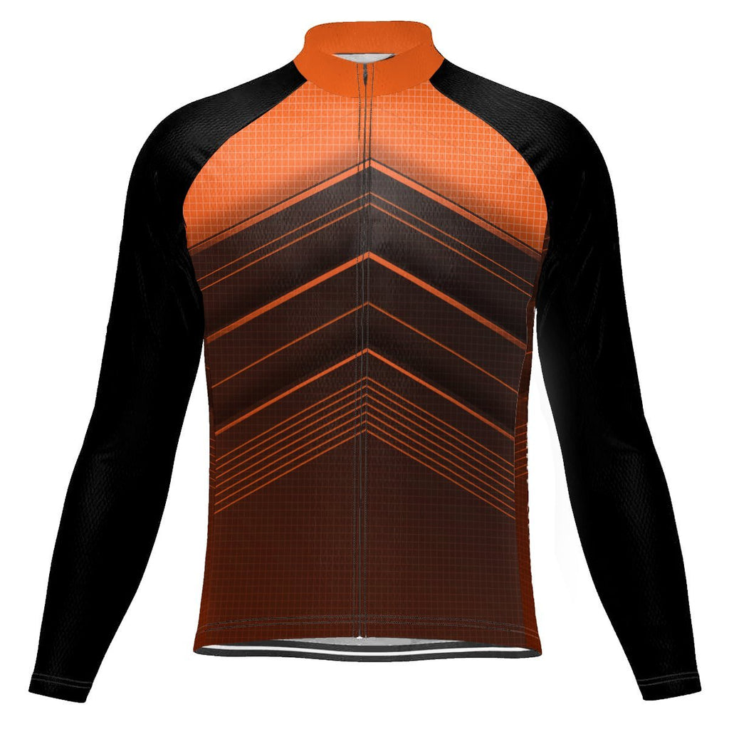 Orange Long Sleeve Cycling Jersey for Men