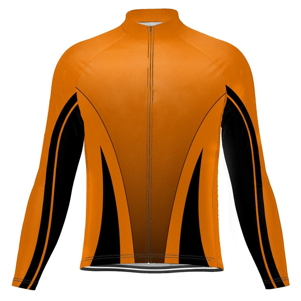 Orange Long Sleeve Cycling Jersey for Men