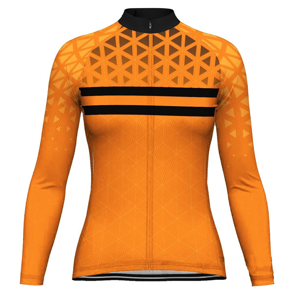 Orange Long Sleeve Cycling Jersey for Women