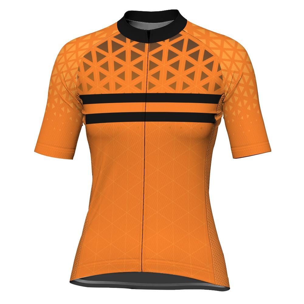 Orange Short Sleeve Cycling Jersey for Women