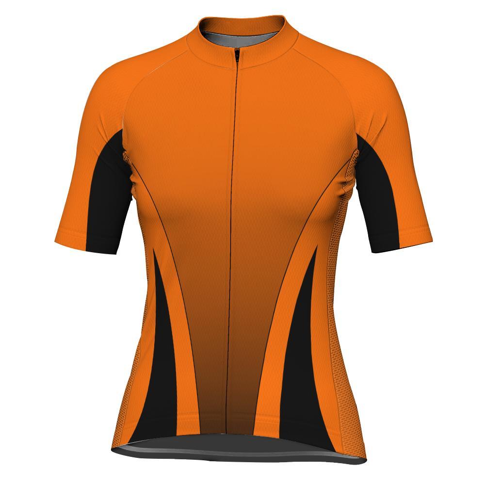 Orange Short Sleeve Cycling Jersey for Women