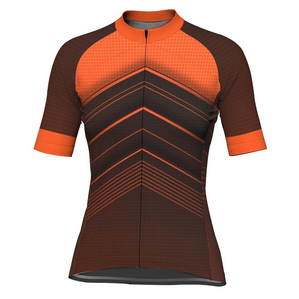 Orange Short Sleeve Cycling Jersey for Women