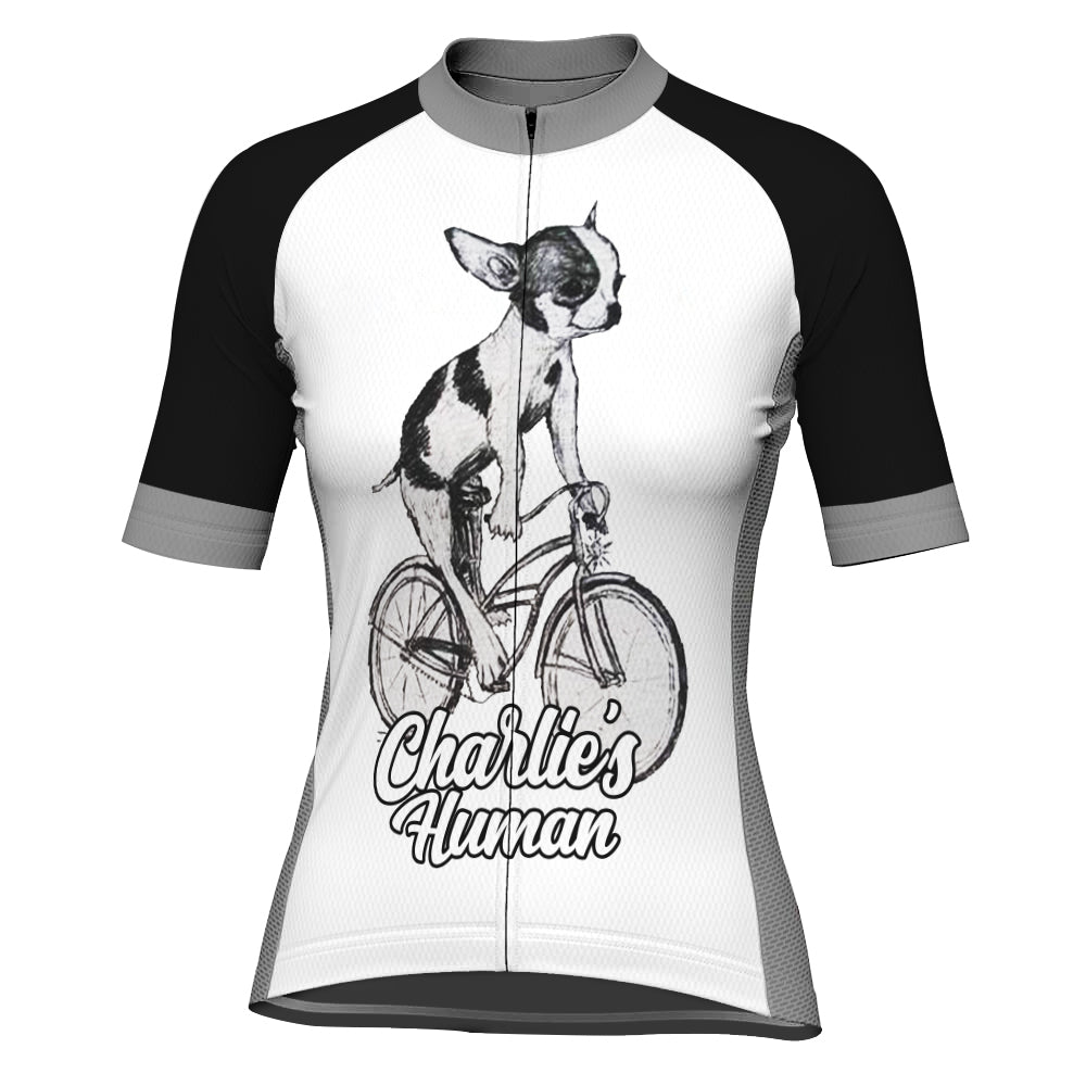 Customized Dog Short Sleeve Cycling Jersey for Women