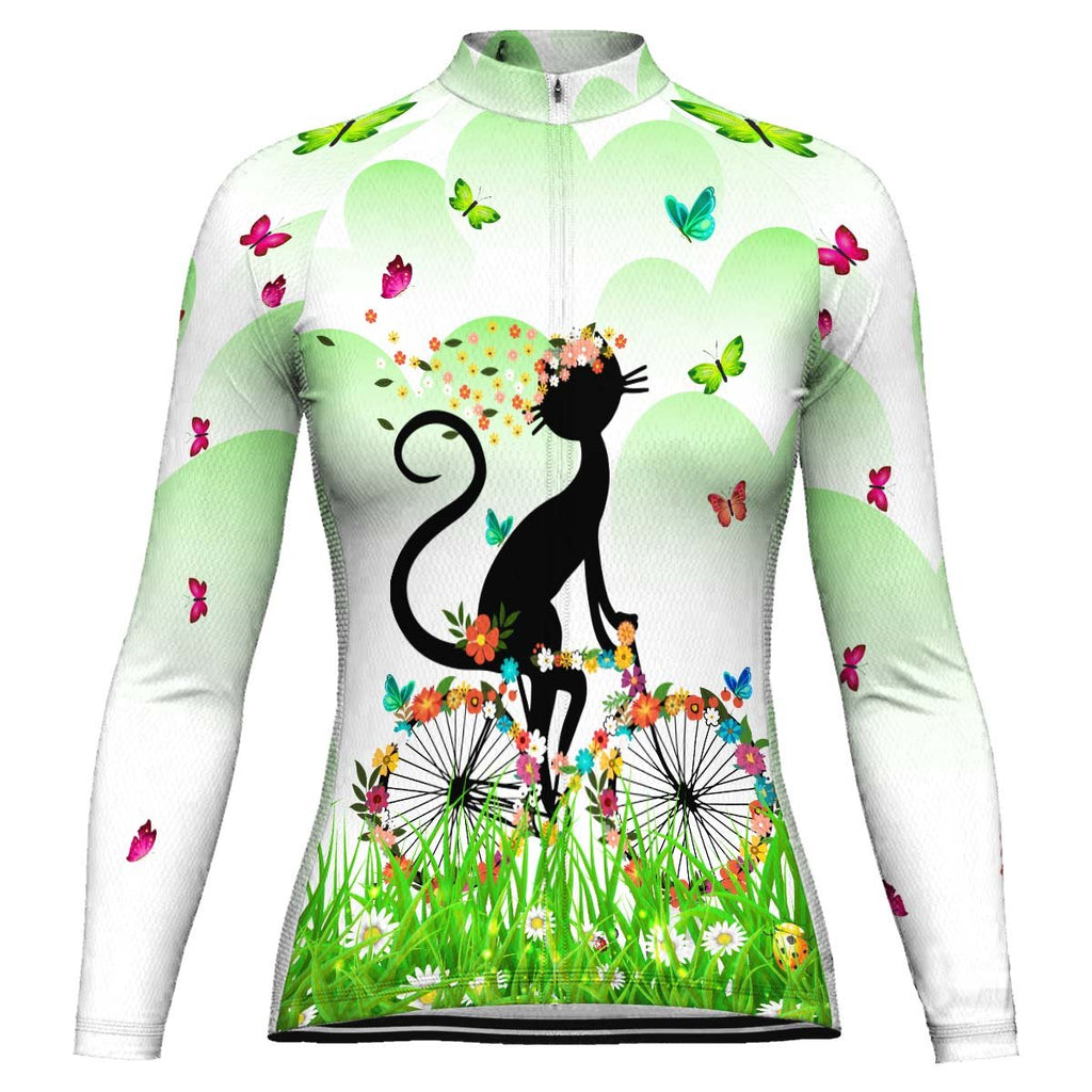 Colorful Cat Long Sleeve Cycling Jersey for Women