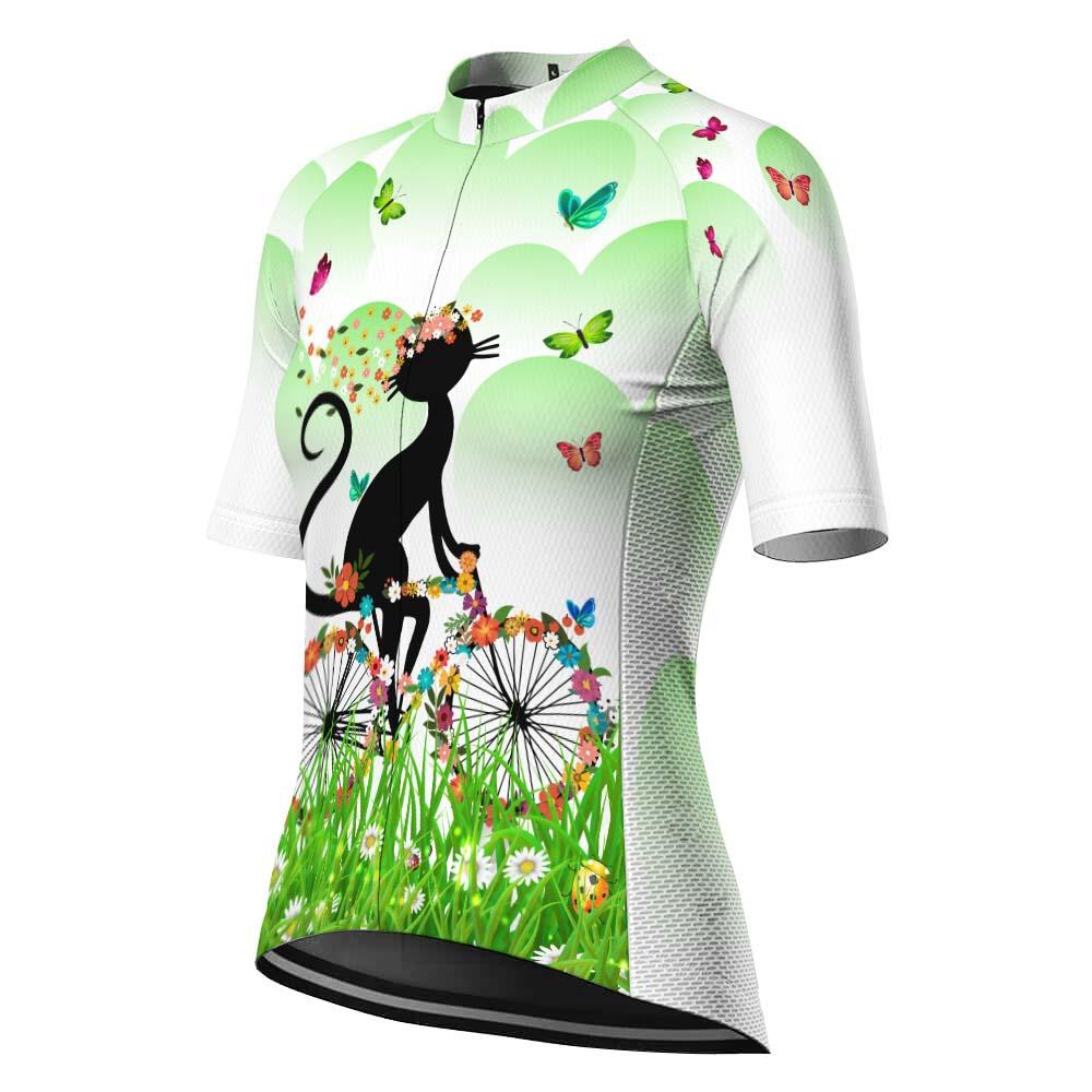 womens bicycle jersey Colorful Cat Short Sleeve Cycling Jersey for Women D0130420_04 / S