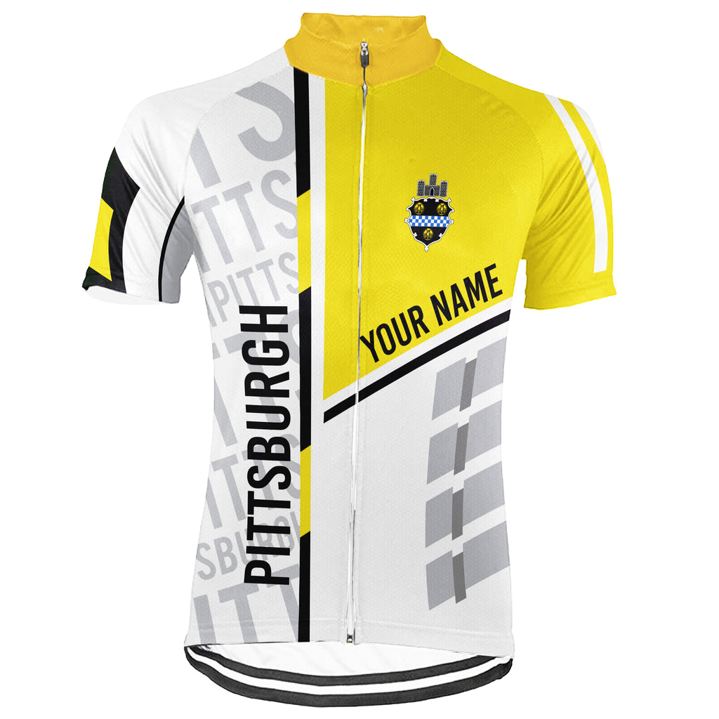 Customized Pittsburgh Short Sleeve Cycling Jersey for Men