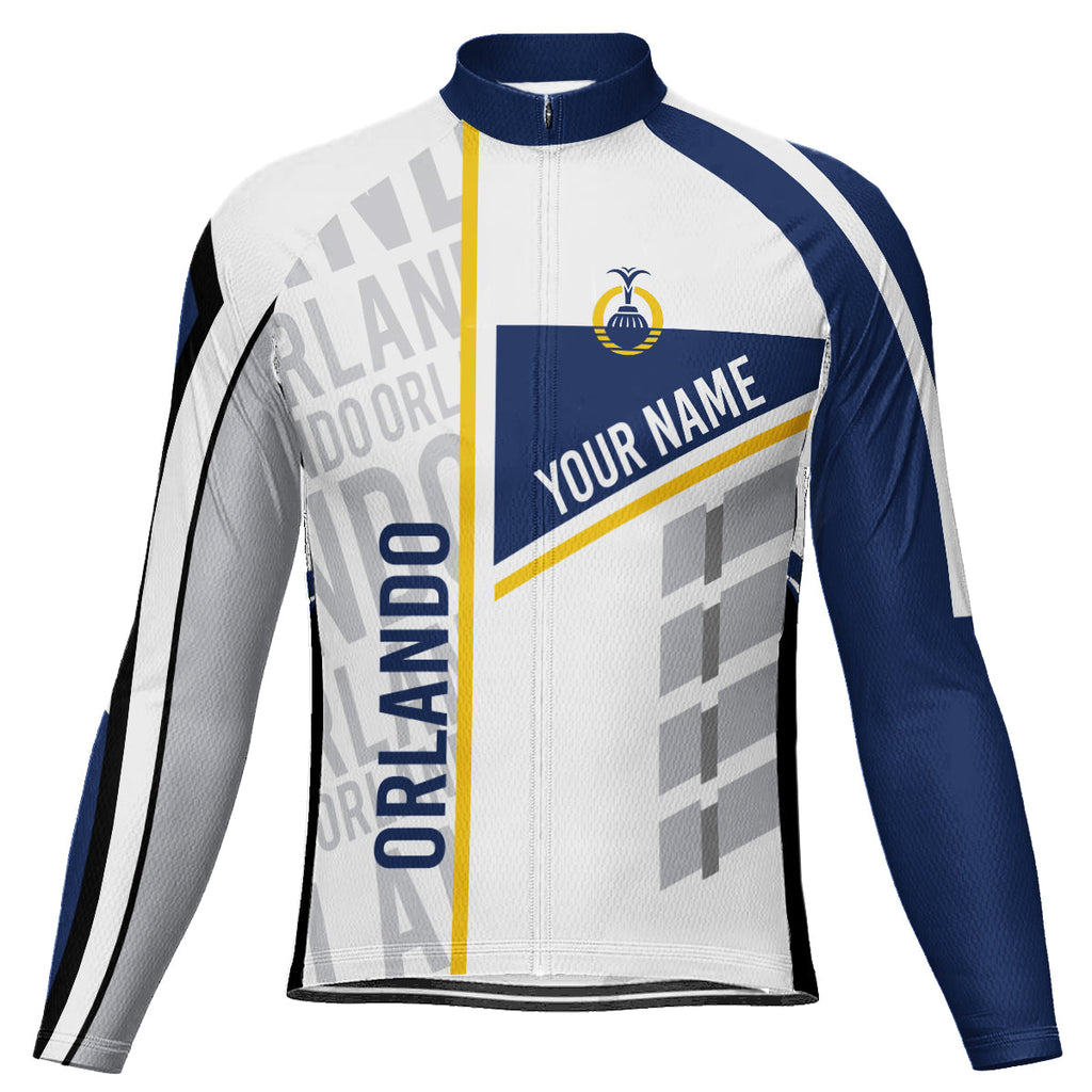 Customized Orlando Winter Thermal Fleece Long Sleeve Cycling Jersey for Men