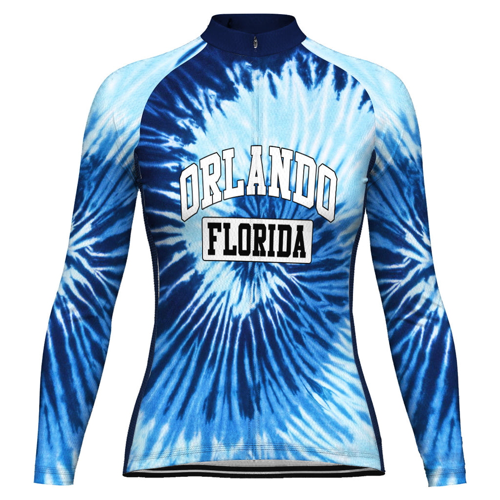 Customized Orlando Winter Thermal Fleece Long Sleeve Cycling Jersey for Women