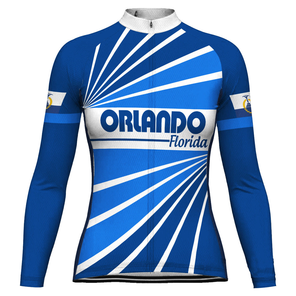Customized Orlando Winter Thermal Fleece Long Sleeve Cycling Jersey for Women