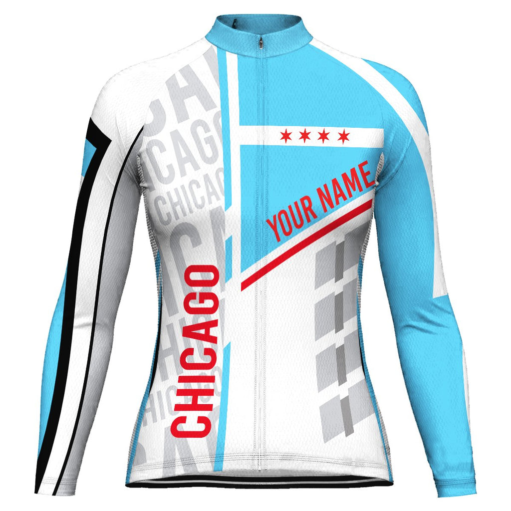 Customized Chicago Long Sleeve Cycling Jersey for Women