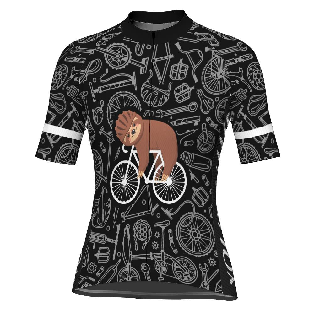 Customized Sloth Short Sleeve Cycling Jersey for Women