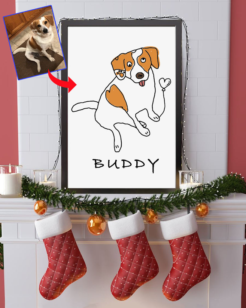 Personalized Hand-Drawn Dog Poster-Ugly Portrait Poster