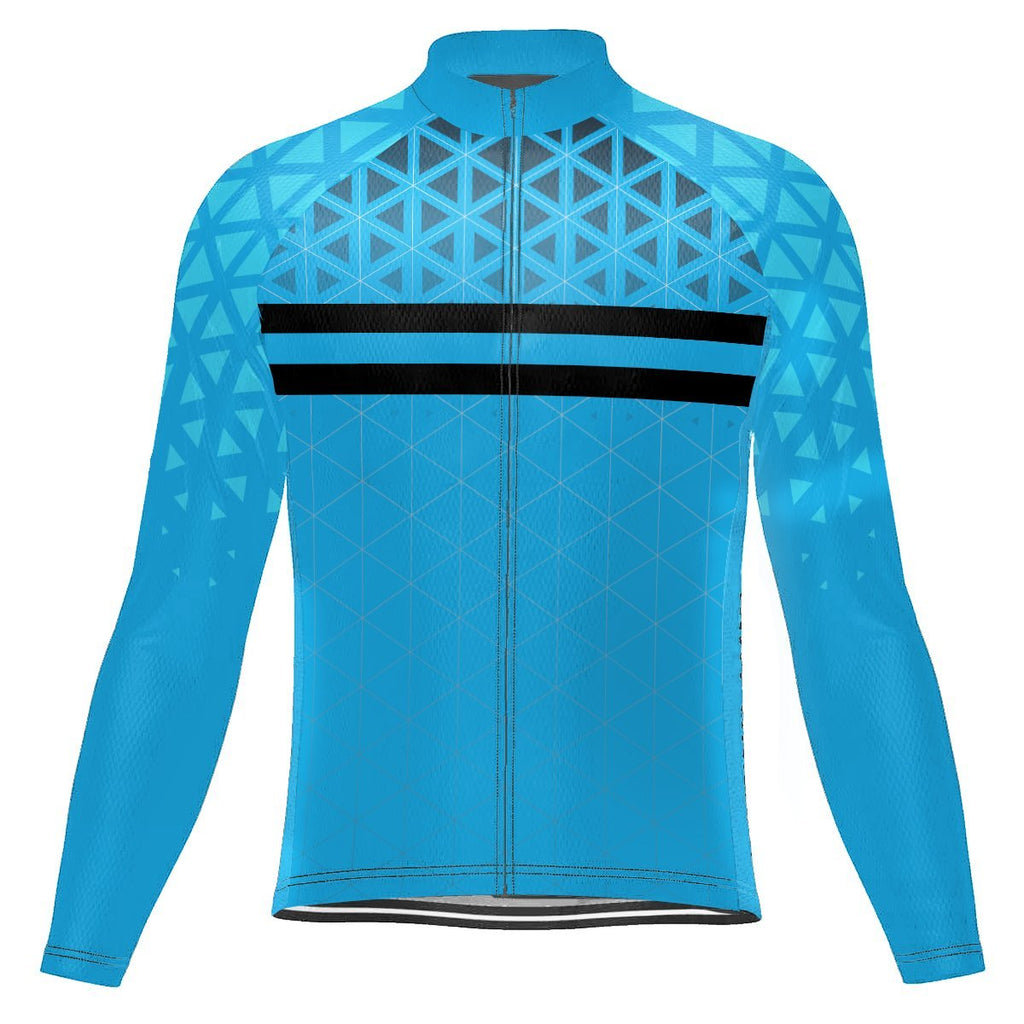 Blue Long Sleeve Cycling Jersey for Men