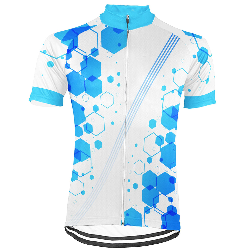 Blue Short Sleeve Cycling Jersey for Men