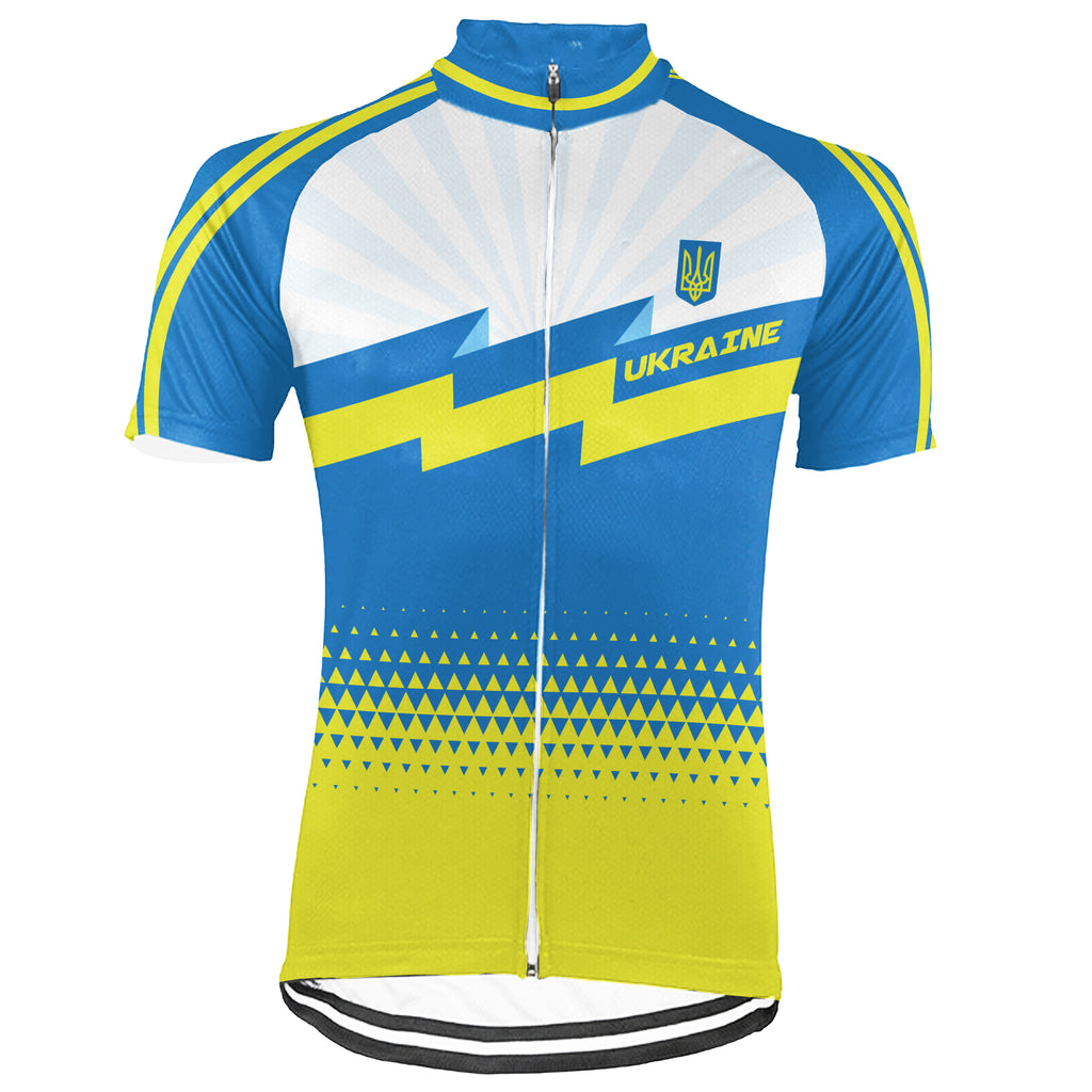 Customized Ukraine Short Sleeve Cycling Jersey for Men