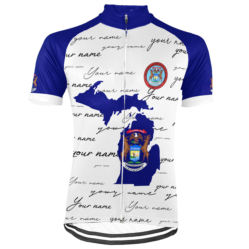 Customized Michigan Short Sleeve Cycling Jersey for Men
