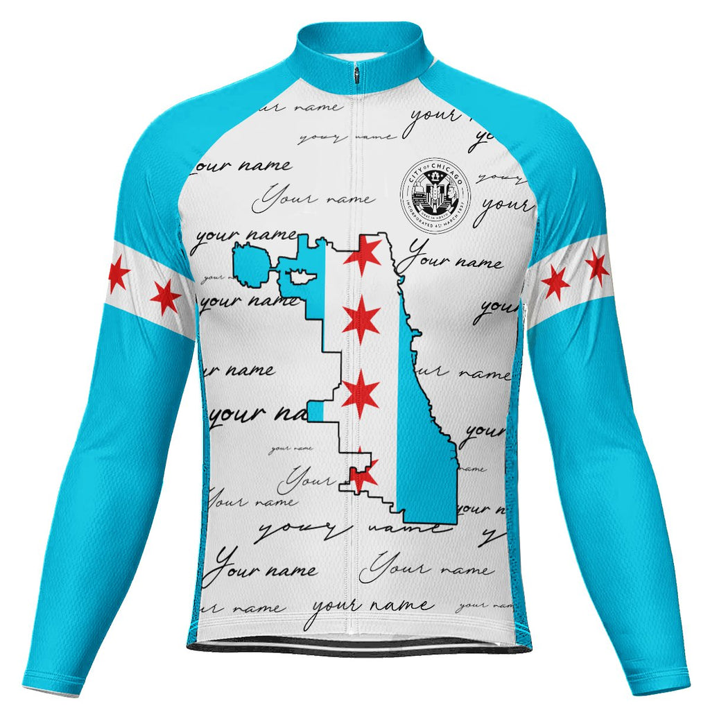 Customized Chicago Long Sleeve Cycling Jersey for Men