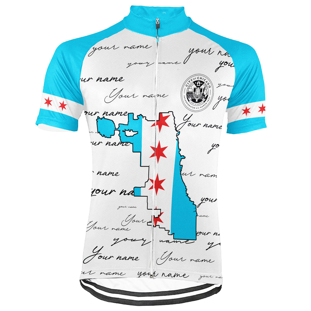 Customized Chicago Short Sleeve Cycling Jersey for Men