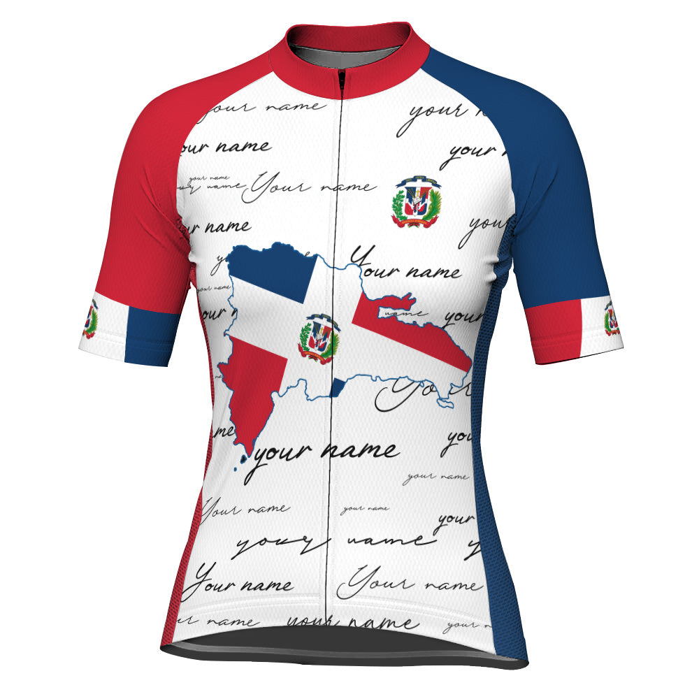 Customized Dominican Short Sleeve Cycling Jersey for Women