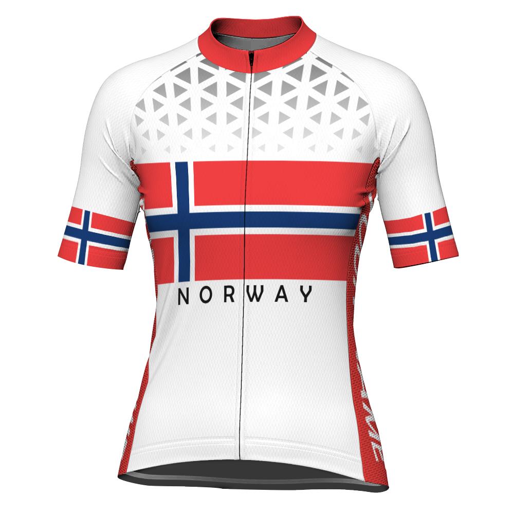 Customized Norway Winter Thermal Fleece Short Sleeve Cycling Jersey for Women