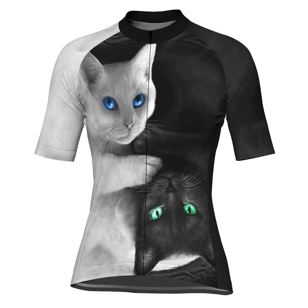 Colorful Cat Short Sleeve Cycling Jersey for Women