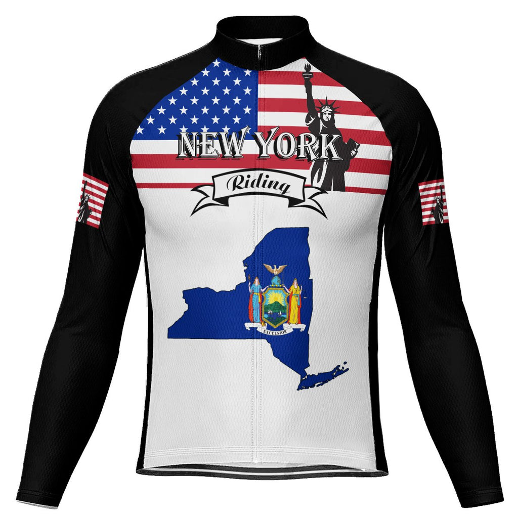 Customized New York Long Sleeve Cycling Jersey for Men