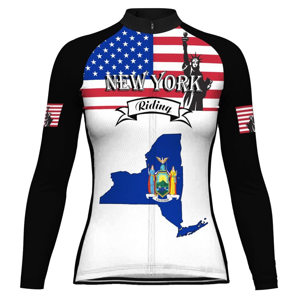 Customized New York Long Sleeve Cycling Jersey for Women