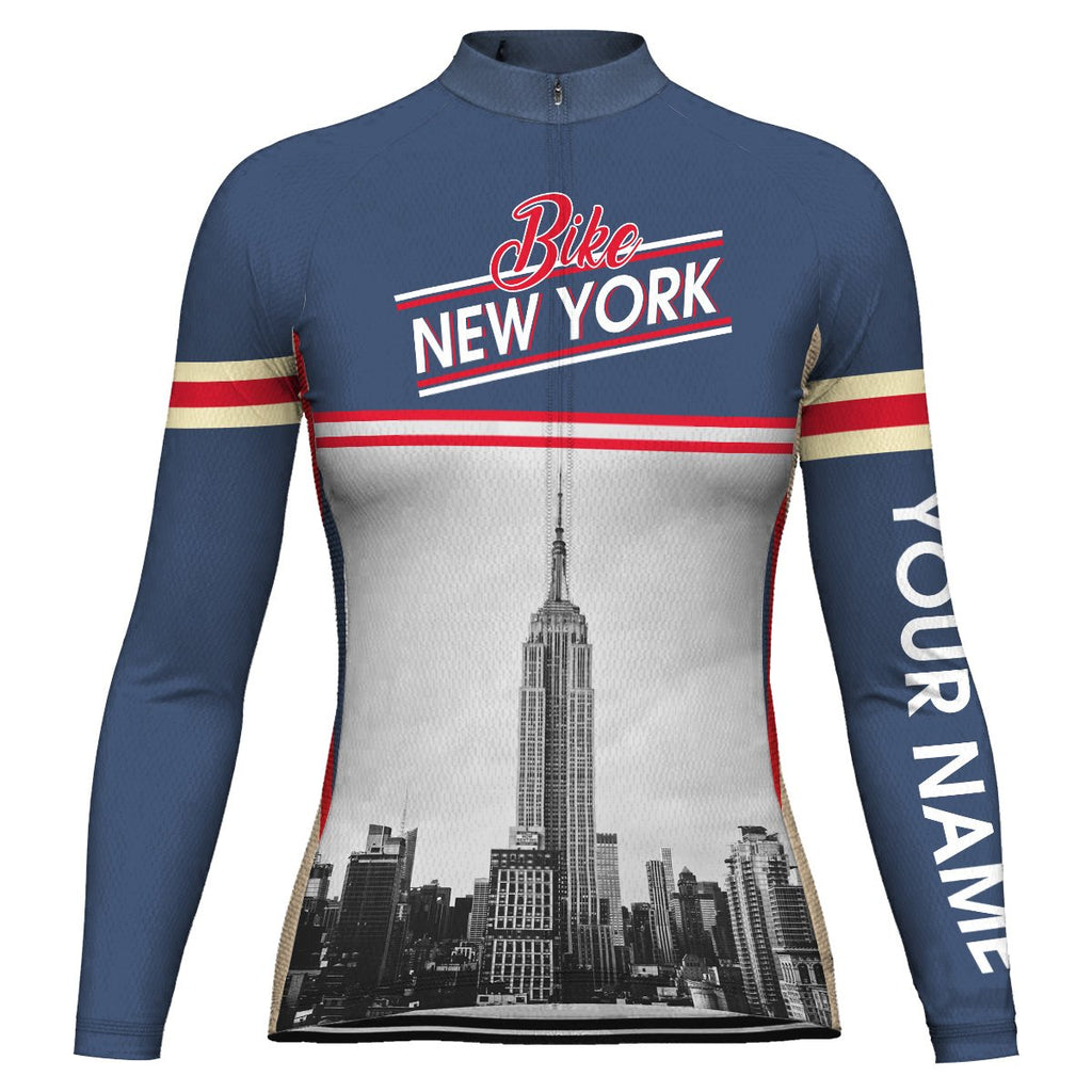 Customized New York Long Sleeve Cycling Jersey for Women