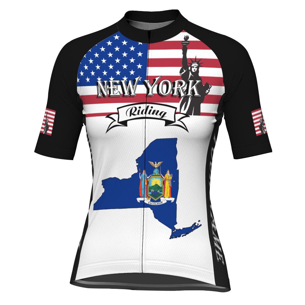 Customized New York Short Sleeve Cycling Jersey for Women