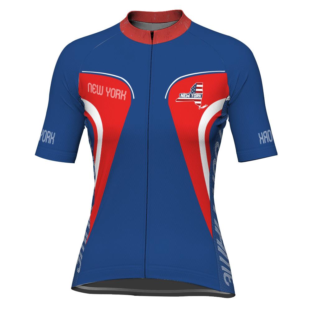 Customized New York Short Sleeve Cycling Jersey for Women