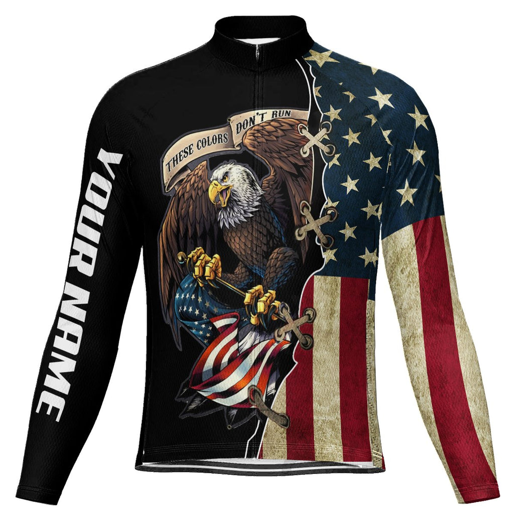 Customized Usa Winter Thermal Fleece Long Sleeve For Men