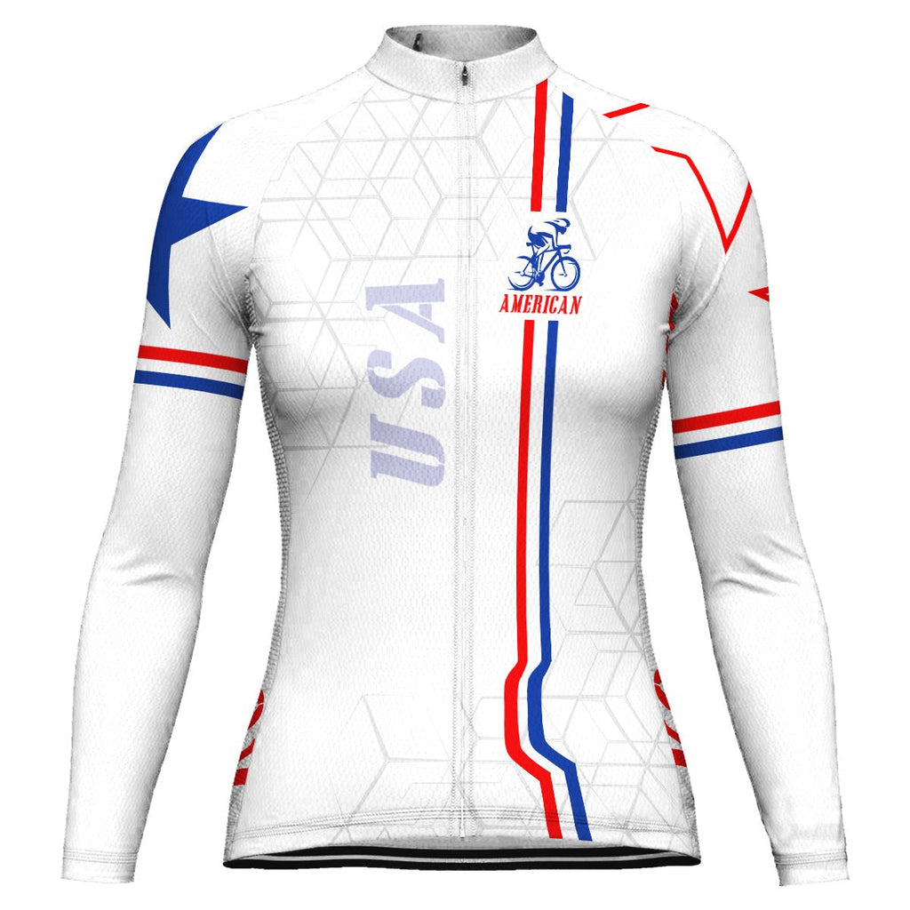 Customized Usa Long Sleeve Cycling Jersey For Women