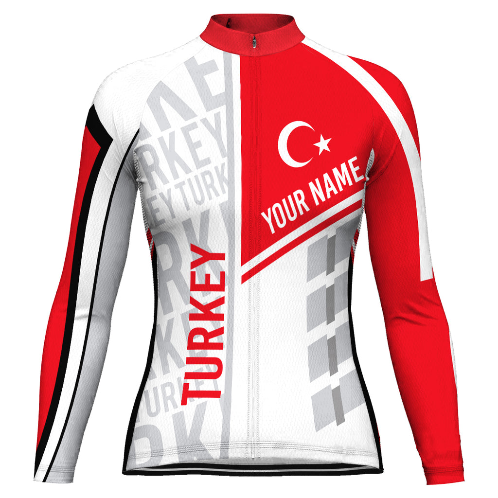 Customized Turkey Long Sleeve Cycling Jersey for Women
