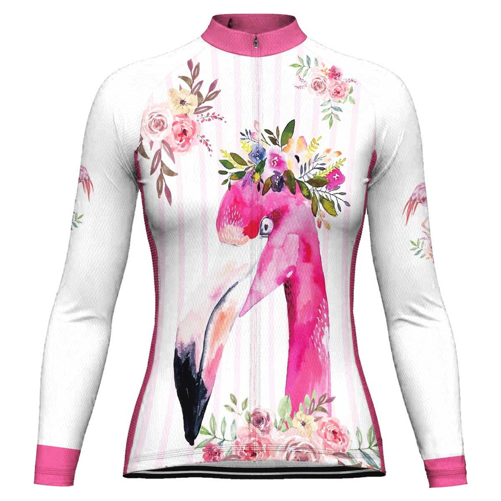 Flamingo Long Sleeve Cycling Jersey for Women