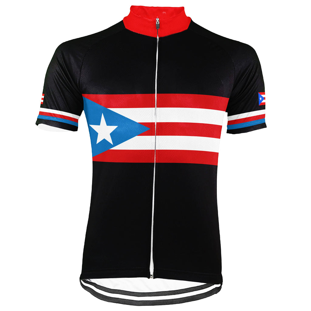 Customized Puerto Rico Winter Thermal Fleece Short Sleeve Cycling Jersey for Men