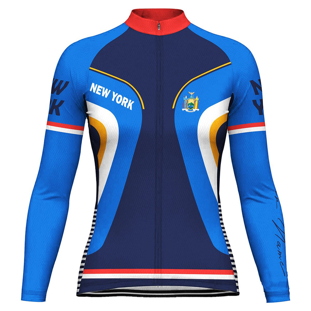 Customized New York Long Sleeve Cycling Jersey for Women