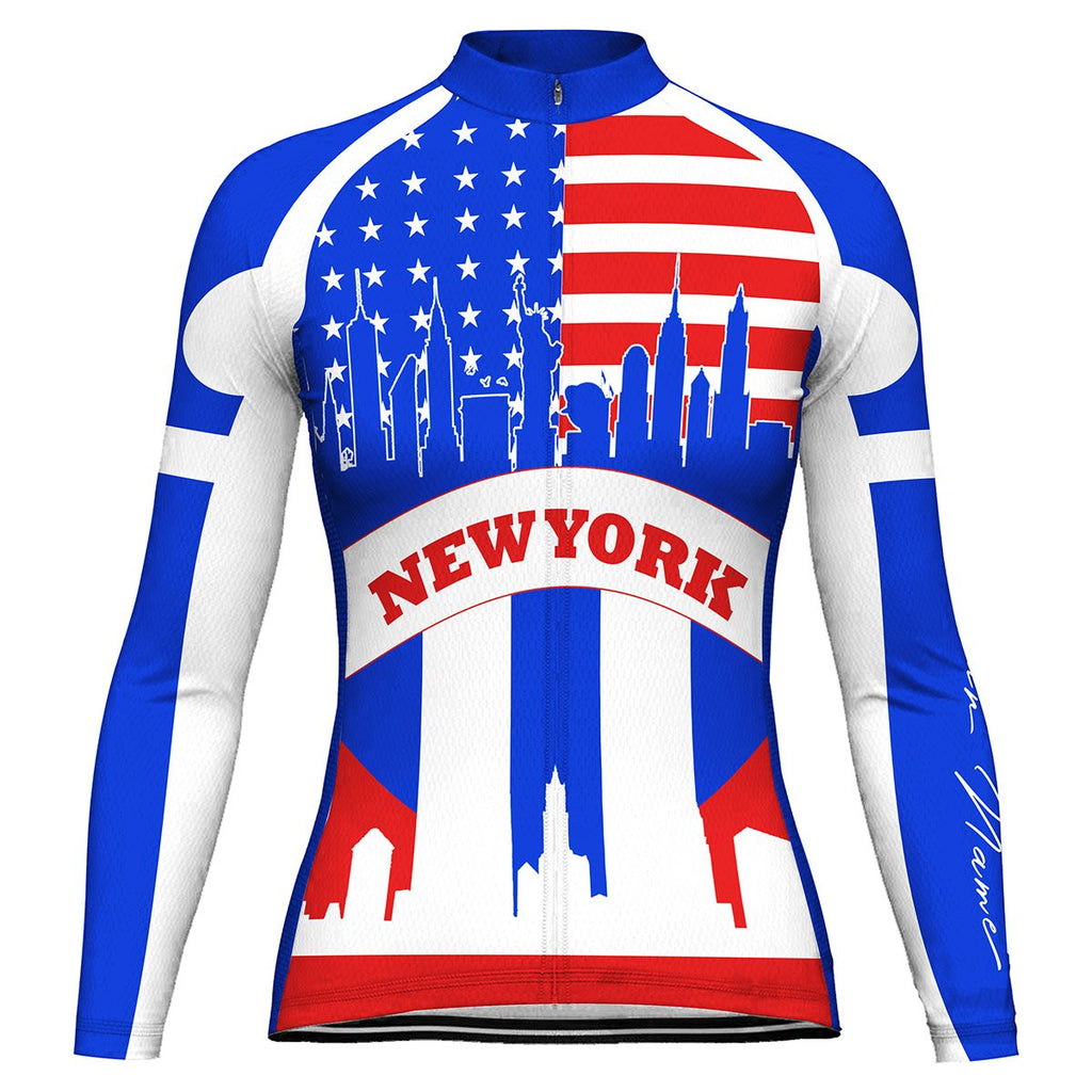 Customized New York Long Sleeve Cycling Jersey for Women