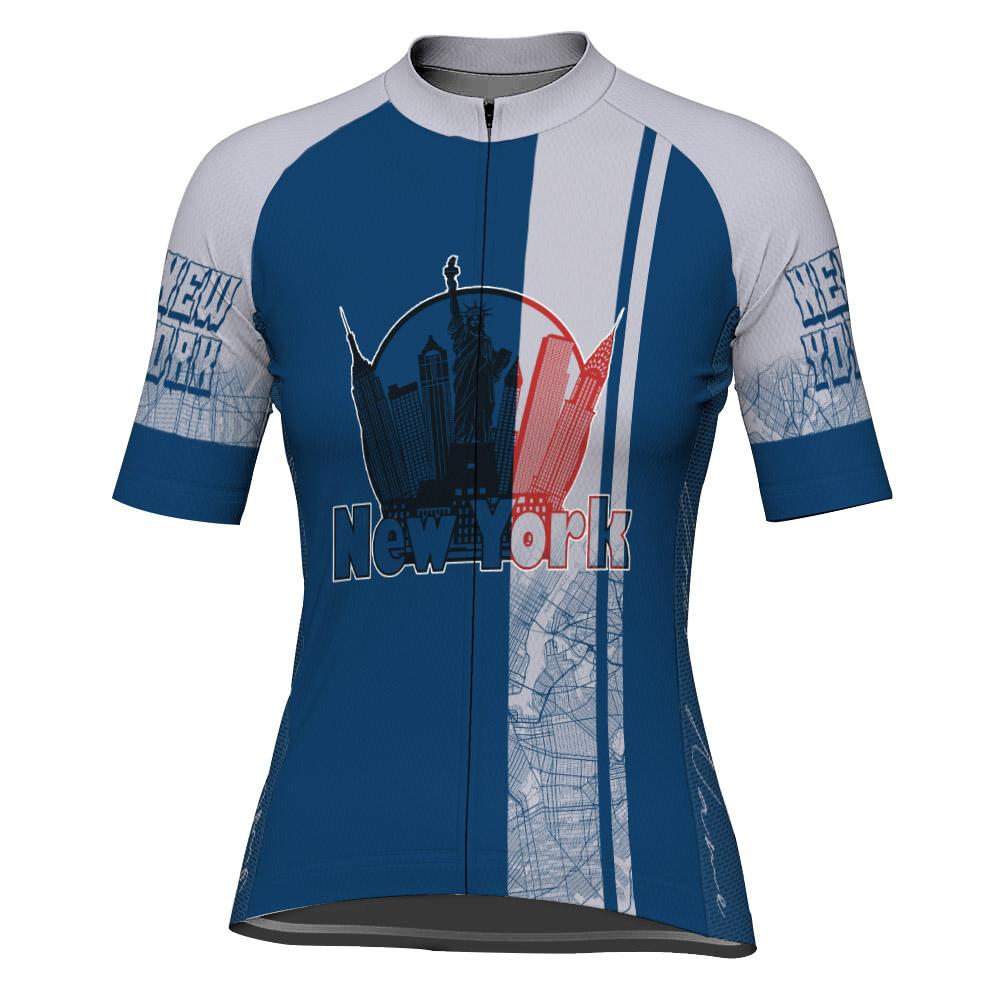 Customized New York Short Sleeve Cycling Jersey for Women