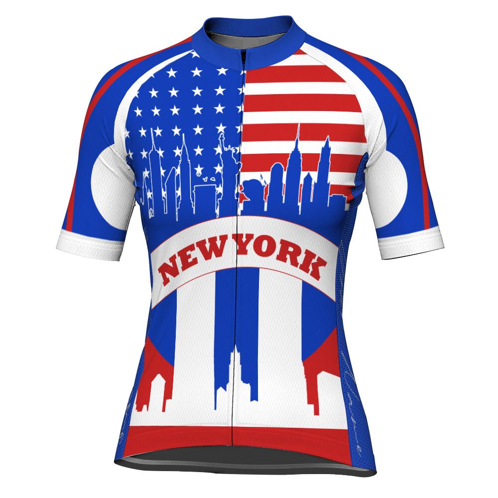 Customized New York Short Sleeve Cycling Jersey for Women