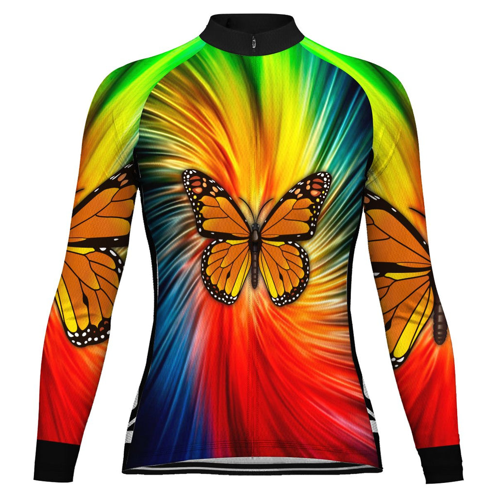 Customized Butterfly Long Sleeve Cycling Jersey for Women