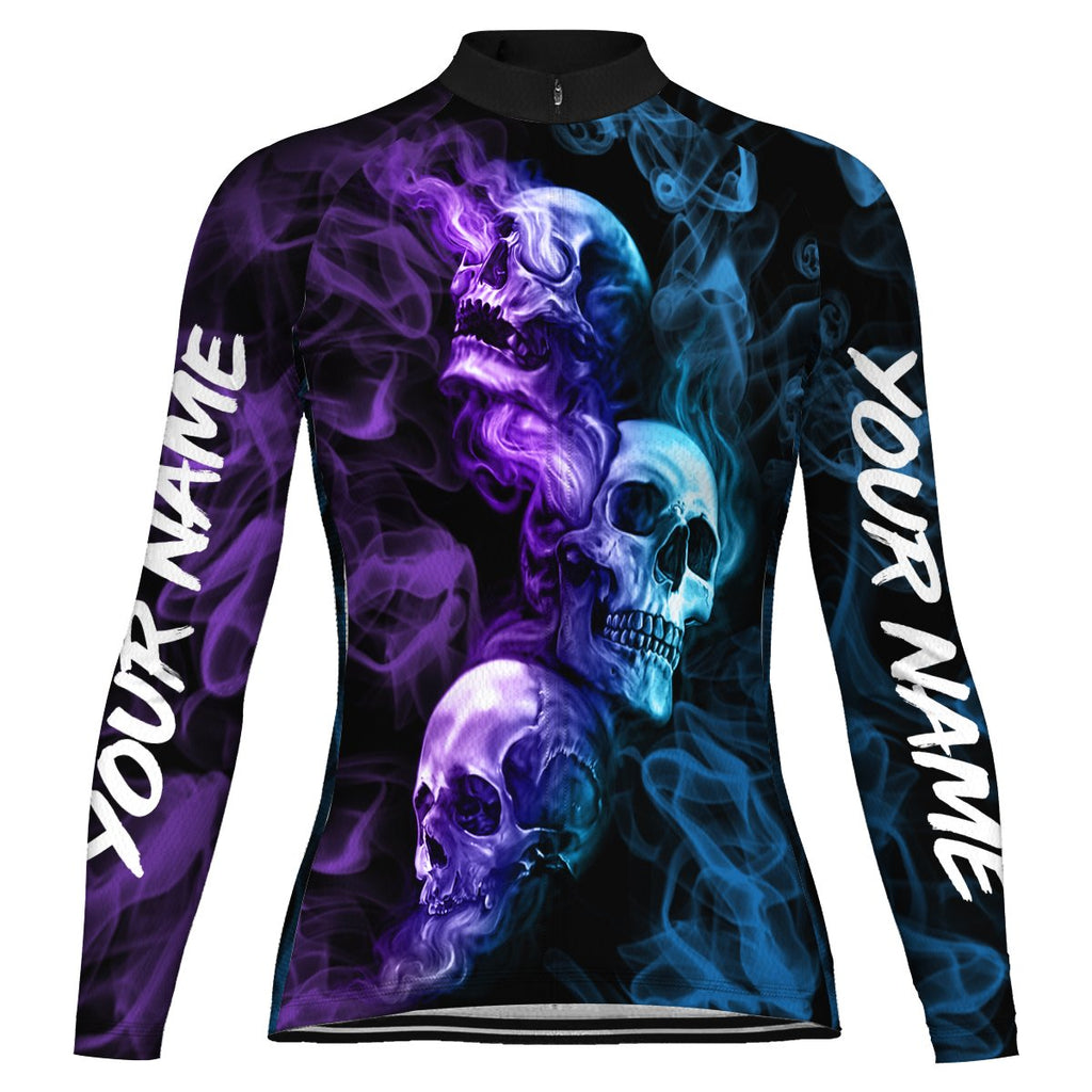 Customized Skull Long Sleeve Cycling Jersey for Women