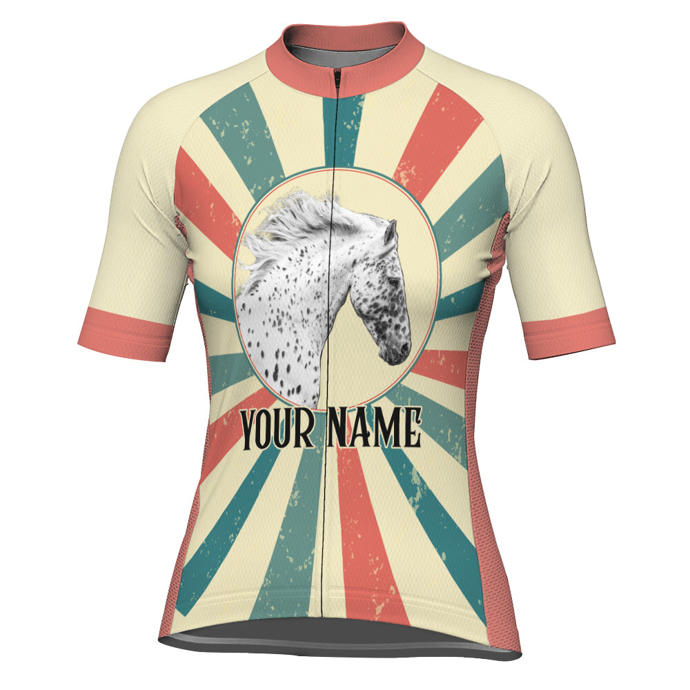 Customized Image Horse Short Sleeve Cycling Jersey for Women